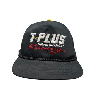 T-Plus Engine Treatment Racing Vintage Black Snapback Trucker Hat Cap Oil Retro